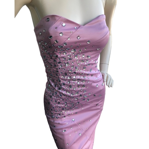 Y2K Jane Norman Pink Lilac Mauve Dress with Embellished Silver gems. XS - Picture 15 of 15